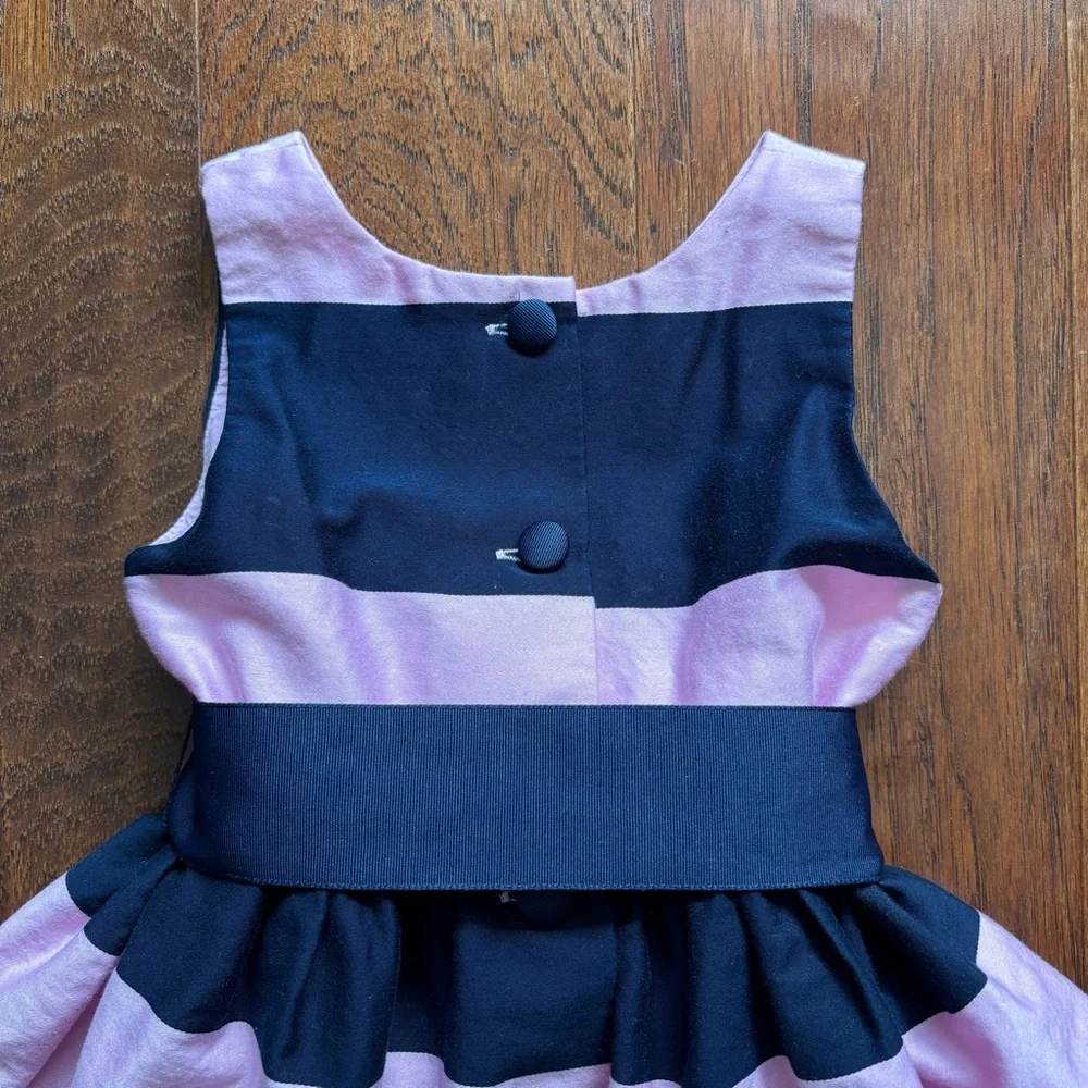 Ralph Lauren Baby Girl Navy Pink Stripe Dress | Size 18M